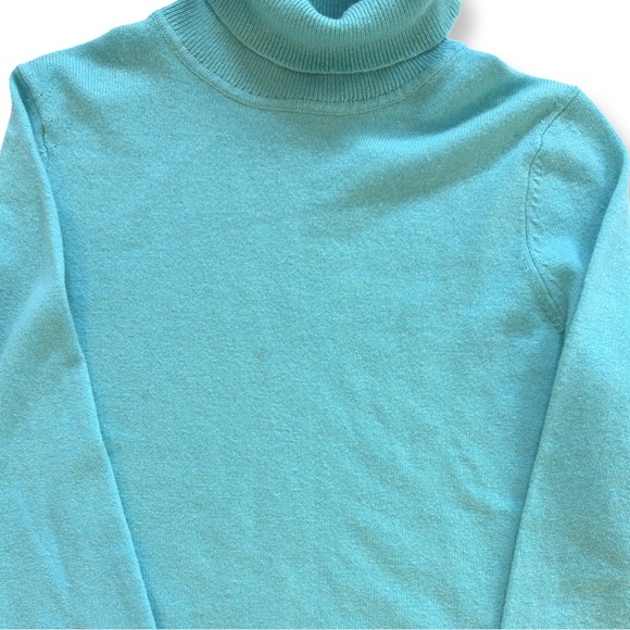 Talbots | Turquoise Cashmere Turtleneck Sweater - Picture 5 of 6